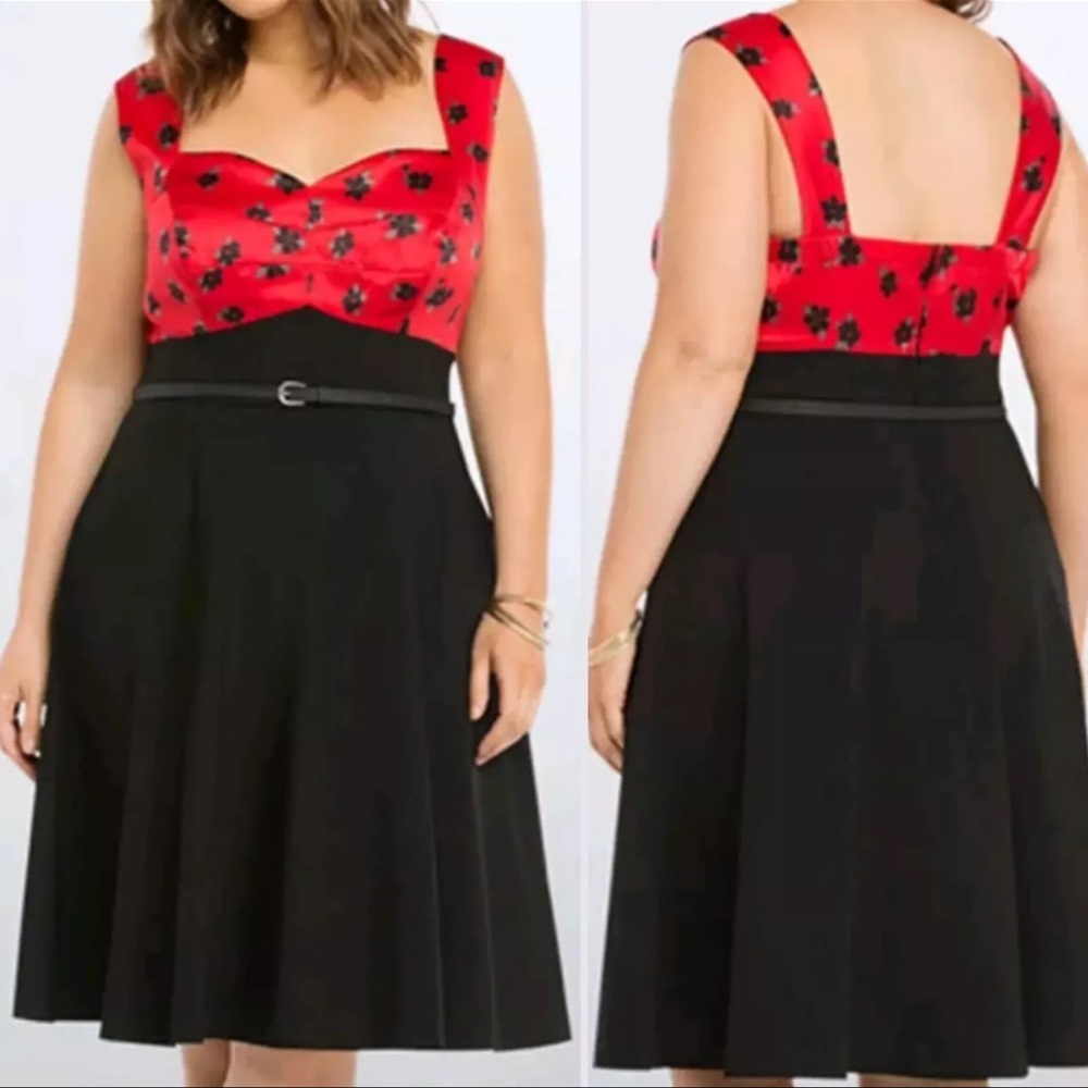 🎆Torrid Colorblock Midi Circle Flare Dress